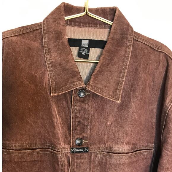 Marithe Francois Girbaud Vintage Brown Jean Jacket XXL Button Front - Picture 2 of 11